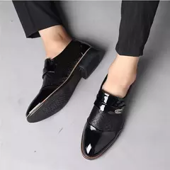 Zapatos formales versátiles y elegantes para hombre, zapatos de cuero con hebilla, talla grande, para boda - Eleganzie