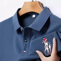 Camisa POLO de manga corta de moda informal bordada de verano para hombre Top cómodo - Eleganzie