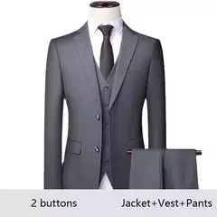 Traje de hombre para boda, 3 piezas, 2 conjuntos, Blazers, chaquetas elegantes, chaleco, pantalones, abrigos de negocios de lujo, Formal coreano de alta calidad 2024 en internet