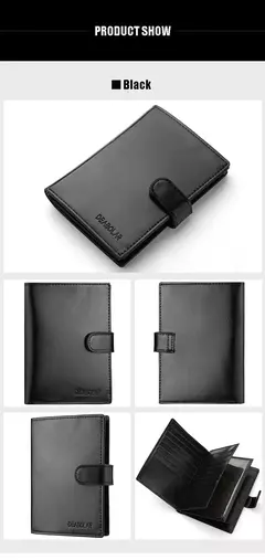 Imagen de Billetera corta para hombre, monedero informal con cremallera, monedero pequeño para pasaporte