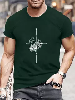 Camiseta estampada de cuello redondo de manga corta de verano para hombre, camiseta cómoda informal on internet