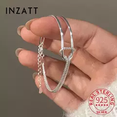 Pulsera de Plata 925 de Doble Capa – Estilo Asimétrico y Minimalista