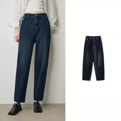 TOYOUTH-pantalones vaqueros para mujer, Vaqueros elásticos de cintura alta hasta el tobillo, bombachos, Otoño, 2024 - comprar en línea