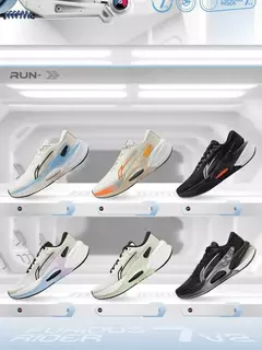 Li-ning hombres FURIOUS RIDER 7 V2 estabilidad zapatillas para correr BOOM FIBRA cojín soporte estable zapatos deportivos zapatillas de deporte usables ARZU003 - Eleganzie
