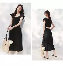 Vestido Semir para mujer, vestido de longitud media con hombros descubiertos y manga aleteada, ajustado a la cintura, novedad de verano de 2025 - Eleganzie