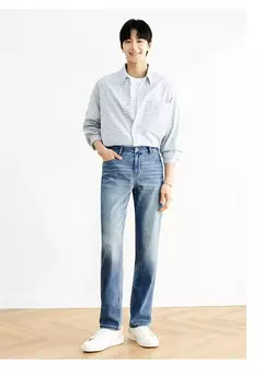 Semir Jeans hombres pierna recta Retro desgastado 2025 nuevos pantalones de verano sensación fresca pantalones largos para trajes de todos los días y de moda en internet
