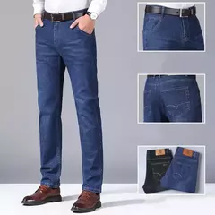 Nueva ropa de trabajo clásica para hombre, pantalones vaqueros de negocios de alta calidad, pantalones vaqueros elásticos rectos informales a la moda, ropa de marca masculina - Eleganzie