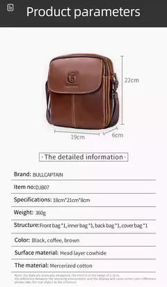 Bolso bandolera de cuero BULLCAPTAIN para hombre, bolsos de hombro de negocios adecuados para Ipad de 7,9 pulgadas, Mini bolsos cruzados para hombre de alta calidad en internet