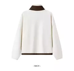 Semir-abrigo Polar antiestático para mujer, chaqueta holgada de invierno con manga raglán y cuello levantado, novedad de 2024 en internet