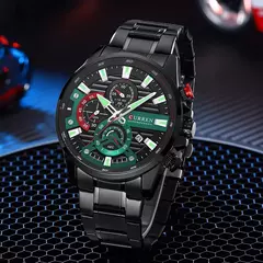 Relojes de pulsera CURREN deportivos informales de cuarzo con cronógrafo, reloj de acero inoxidable a la moda para hombre, reloj con fecha automática para hombre - comprar en línea