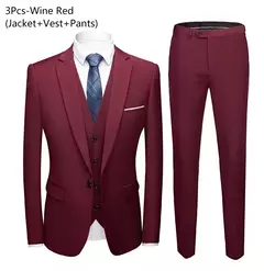 Traje elegante para hombre para boda, 3 piezas, 2 conjuntos, chaquetas, chaleco, pantalones, Blazers, abrigos formales de negocios para novio, disfraz 2025 - comprar en línea
