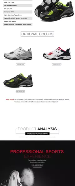 BONA, nuevo estilo Popular, zapatillas de tenis para hombre, zapatillas para correr al aire libre, zapatillas deportivas con cordones para hombre, cómodas, ligeras y suaves - Eleganzie