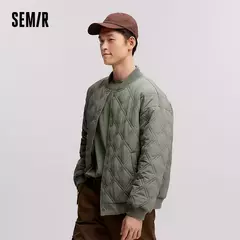 Semir-Chaqueta de algodón con textura de rombos para hombre, chaqueta fina de béisbol, acolchada, ligeramente arrugada, a la moda, invierno, 2024 - Eleganzie