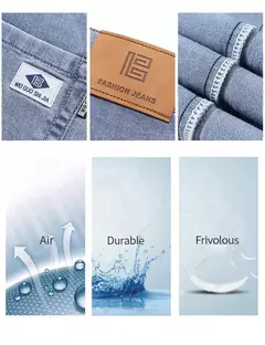 Pantalones vaqueros Lyocell de seda de hielo para hombre, pantalones vaqueros rectos holgados ultrafinos de verano, pantalones suaves y cómodos de marca para hombre, pantalones azul claro