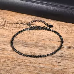 Vnox Punk hombres pulseras de cadena de eslabones de serpiente, pulsera de cadena brillante de acero inoxidable trenzado de Color negro plateado, joyería de uso cómodo - Eleganzie