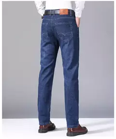 Nueva ropa de trabajo clásica para hombre, pantalones vaqueros de negocios de alta calidad, pantalones vaqueros elásticos rectos informales a la moda, ropa de marca masculina on internet