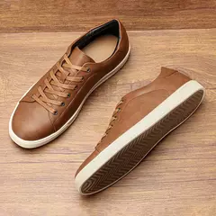 Zapatos informales para hombre, zapatos de cuero cómodos a la moda de marca 2025 - comprar en línea