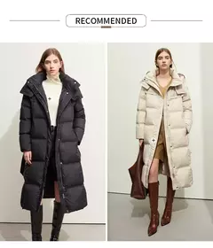 AMII-Abrigo acolchado de plumón minimalista para mujer, abrigo largo con capucha y cinturón, ligero y cálido, ropa de abrigo de moda para invierno, 2023, novedad de 12344187