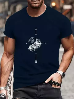 Camiseta estampada de cuello redondo de manga corta de verano para hombre, camiseta cómoda informal - Eleganzie