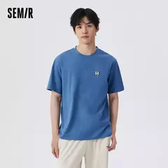Semir-Camiseta de manga corta para hombre, cómoda Camiseta de algodón, ropa básica informal, pijamas para el hogar, Primavera