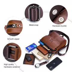 Bolso bandolera de cuero BULLCAPTAIN para hombre, bolsos de hombro de negocios adecuados para Ipad de 7,9 pulgadas, Mini bolsos cruzados para hombre de alta calidad - tienda en línea