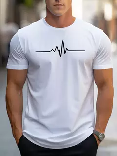 Camiseta de manga corta con cuello redondo para hombre, 100% algodón, talla grande, con estampado gráfico creativo, ajustada, informal, deportiva - Eleganzie