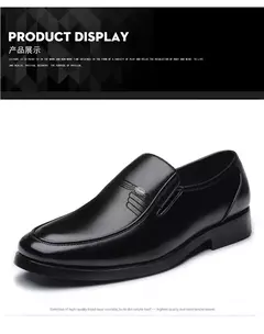 Zapatos de cuero para hombre, zapatos formales de negocios para personas mayores, punta redonda negra, informales, sencillos, cómodos, de talla grande en internet