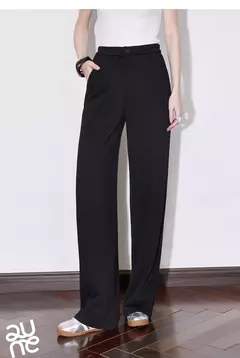 TOYOUTH, pantalones informales para mujer, primavera 2025, nuevos pantalones largos de algodón de pierna ancha rectos ajustados de cintura alta, color blanco - Eleganzie