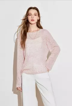 TOYOUTH-Camiseta de manga larga para mujer, Tops de punto con cuello redondo y manga larga romántica transparente, primavera 2025, 2025 - tienda en línea