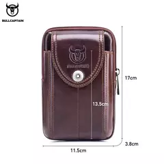 BULLCAPTAIN-Bolso de cintura con cinturón de cuero para hombre, riñonera militar Molle, dinero pequeño, paquete de cintura para teléfono, bolsa para riñonera en internet