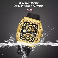 Marca de moda NAVIFORCE, relojes de cuarzo con diseño dorado para hombre, reloj de pulsera informal para hombre, reloj multifunción de PU resistente al agua de gran diámetro - buy online