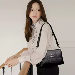 Bandolera de cuero suave con hilo de dos capas, bolso cruzado de lujo para mujer, bolsos pequeños a cuadros para mujer y bolso de mano, bolso principal