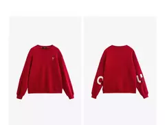TOYOUTH sudadera de felpa para mujer 2024 Otoño Invierno manga larga cuello redondo bordado Casual pulóver sudaderas con capucha sudadera 3 colores - Eleganzie