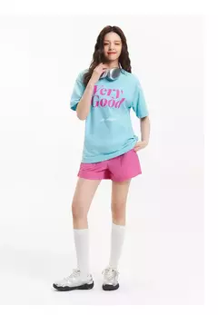 Semir-Camiseta de manga corta para mujer, Top holgado de longitud media con estampado de letras, Top que absorbe la humedad para trajes elegantes, novedad de verano 2025 - Eleganzie