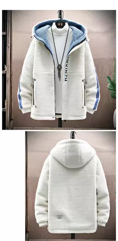 Image of Parkas de piel sintética de lana de alta calidad para hombres, abrigo cálido informal de moda, ropa de calle cálida para pareja, chaqueta de lana de cordero para invierno