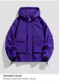 Chaqueta con capucha para hombre, cortavientos de moda juvenil, abrigo deportivo para exteriores, ropa para senderismo y Camping, novedad - online store