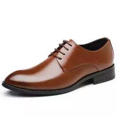Zapatos de cuero transpirables para hombre, calzado Formal de negocios, Punta puntiaguda, con cordones, para boda, talla grande, Amazon en internet