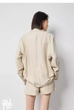 Imagen de TOYOUTH-Blazer de lino para mujer, chaqueta de oficina con cuello vuelto, ropa de trabajo, novedad de verano, 2024
