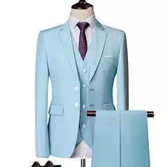 Trajes de hombre, 3 piezas, elegantes, 2 conjuntos de Blazers, chaquetas de boda, chaleco, pantalones, abrigos formales clásicos de lujo 2025, trajes coreanos - tienda en línea