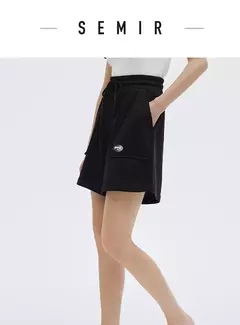 Imagen de Semir-pantalones cortos deportivos de punto para mujer, Pantalón de pijama informal, holgado, a la moda, para verano