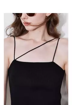 TOYOUTH-Chaleco para mujer, camisola de punto Sexy ajustada asimétrica, camisetas sin mangas, primavera 2025 - Eleganzie