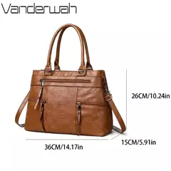 Bolso elegante para mujer, bolsos con asa superior de cuero de alta calidad, bolso de hombro tipo bandolera para mujer, bolso informal grande 2025 - comprar en línea