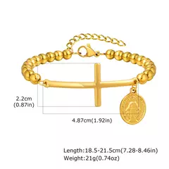 Pulsera de San Benito con Cruz – Protección y Fe en Acero Inoxidable - tienda en línea