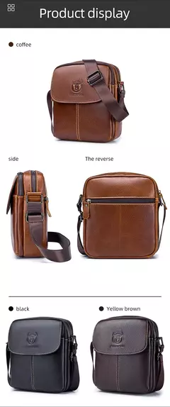 Bolso bandolera de cuero BULLCAPTAIN para hombre, bolsos de hombro de negocios adecuados para Ipad de 7,9 pulgadas, Mini bolsos cruzados para hombre de alta calidad - tienda en línea