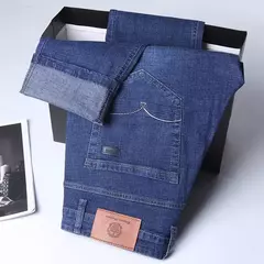 Nueva ropa de trabajo clásica para hombre, pantalones vaqueros de negocios de alta calidad, pantalones vaqueros elásticos rectos informales a la moda, ropa de marca masculina - buy online