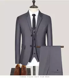 Trajes de hombre para boda, alta calidad, 3 piezas, conjunto elegante de 2 trajes, Blazers clásicos de lujo, chaquetas, chaleco, pantalones, ropa Formal 2024 on internet