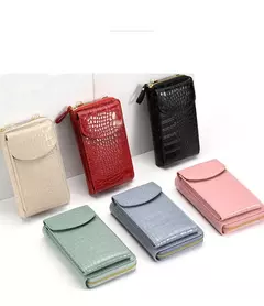 Bolso de mujer, bolsos de hombro, bolsos de mujer, cartera, tarjetero, bolso de mensajero, monedero con patrón de cocodrilo, bolso para teléfono móvil - Eleganzie