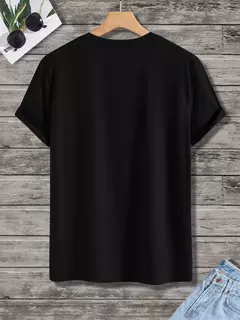 Camiseta holgada de verano 100% algodón con estampado de letras DREAM para hombre, camiseta deportiva informal ajustada con cuello redondo y manga corta
