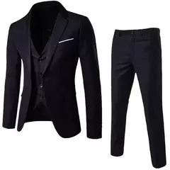 Trajes de hombre elegantes, 3 piezas, 2 conjuntos de Blazers, chaquetas de boda, chaleco, pantalones, abrigos formales clásicos de lujo 2025, trajes coreanos - comprar en línea