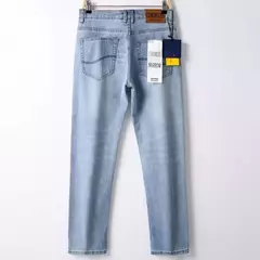 2025 marca Top estilo clásico hombres Primavera Verano Jeans negocios Casual azul claro estiramiento algodón Denim pantalones masculinos - Eleganzie